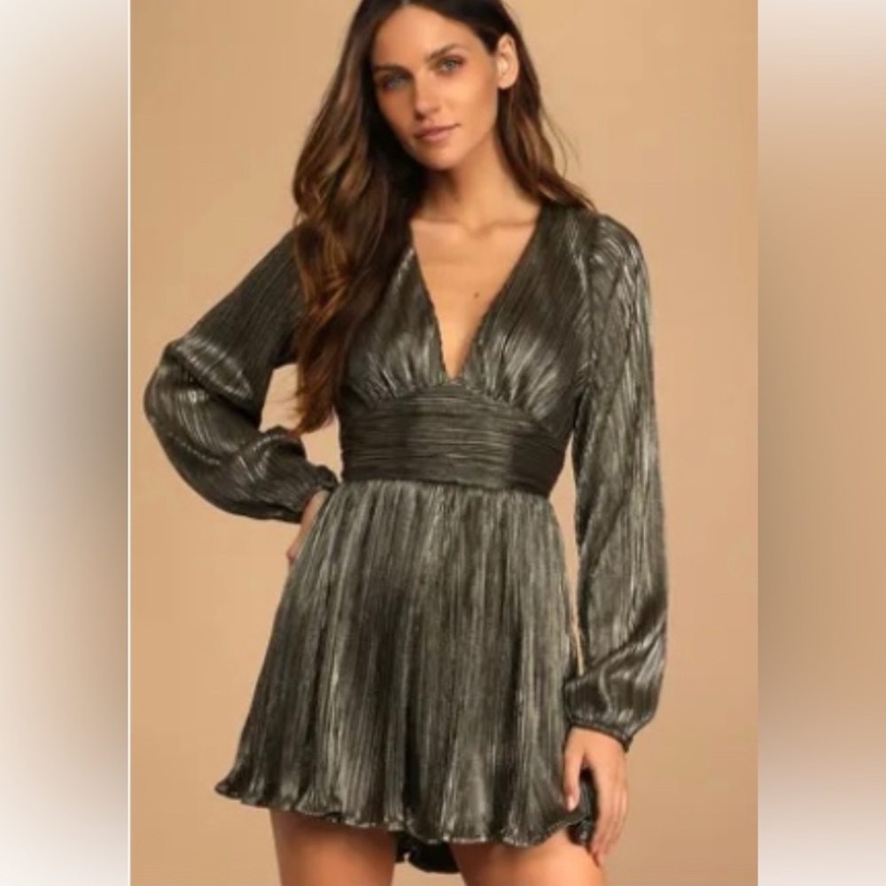 Gold/Black Lulus Romper with Open Back